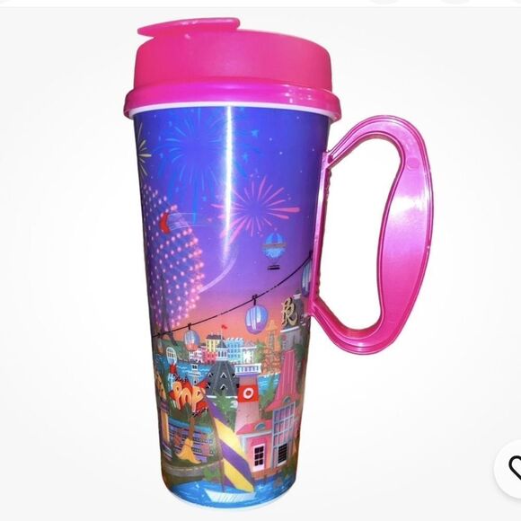 2024 Walt Disney World Resort WDW Hot Pink Refillable Mug Mickey & Friends - Picture 4 of 13